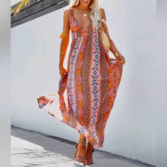 Karina Bohemian Backless Tassel Maxi Dress - Picture 5 of 9